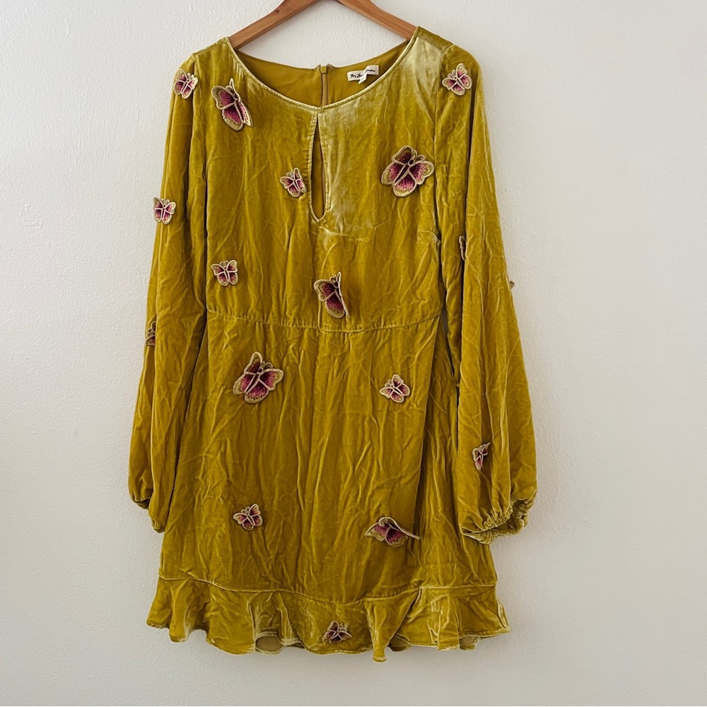 For Love and Lemons Papillon Dress - Velvet Butterfly Goldenrod - Picture 5 of 7